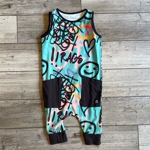 Rags | Graffiti Tank Romper | Size: 2T